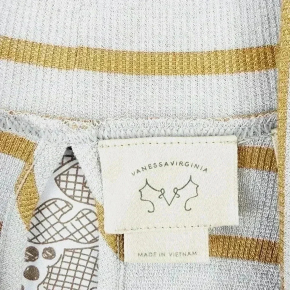 Antro Vanessa virginia Mock Striped pullover Shimmer Keyhole Sweater Women's XL - Picture 5 of 8